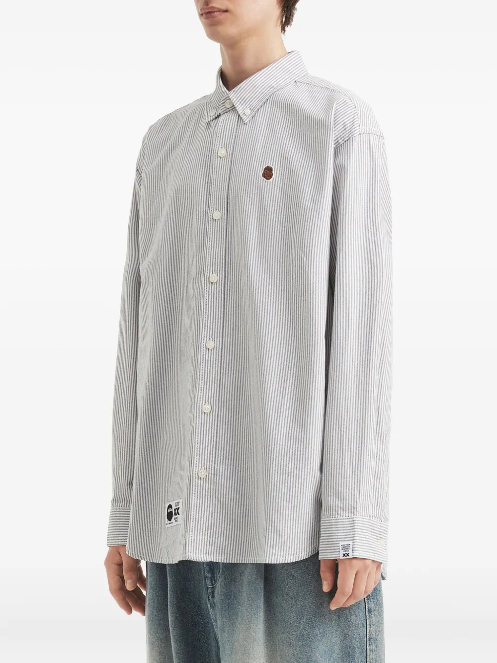 Striped Logo-Patch Shirt