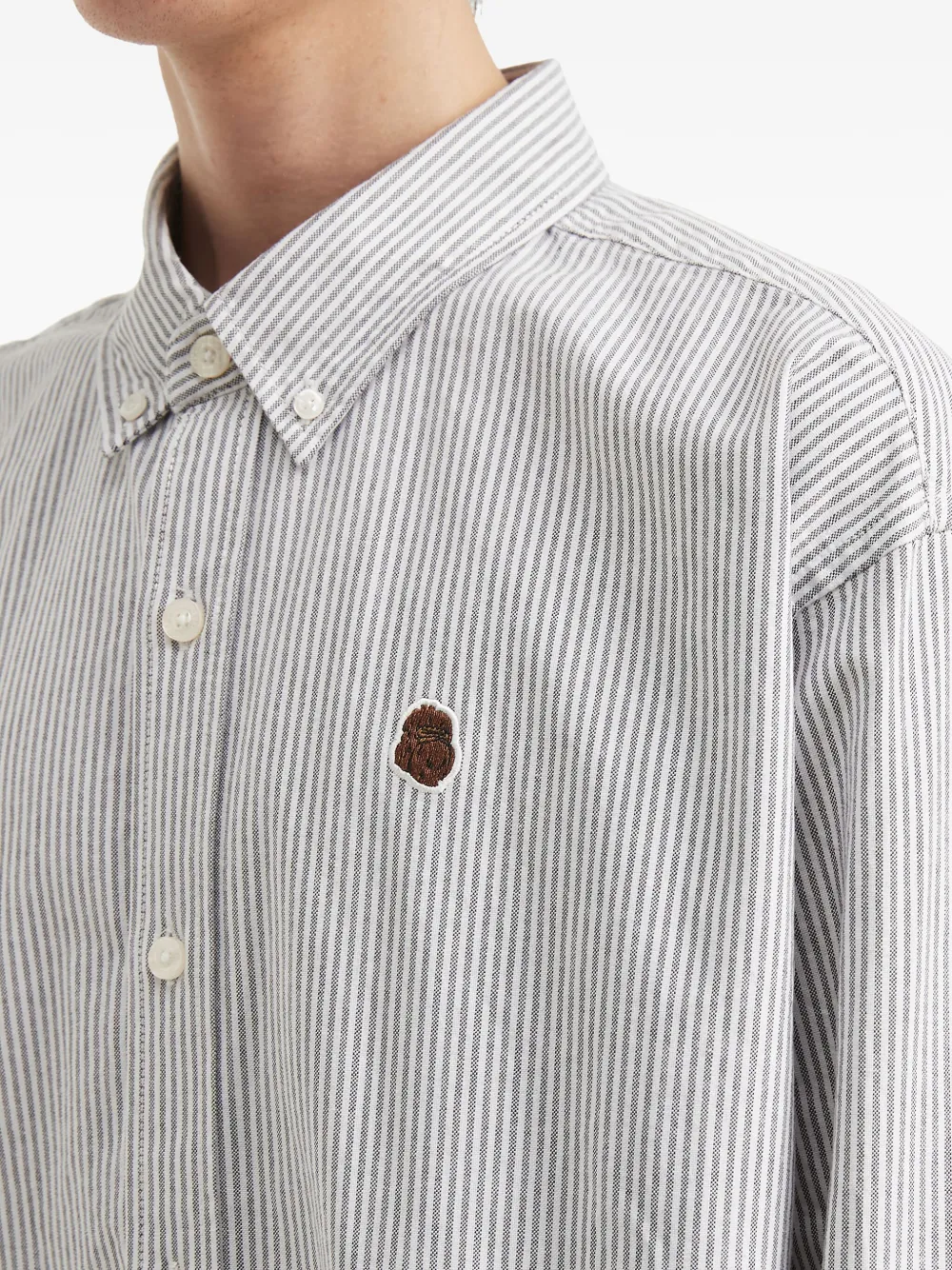 Striped Logo-Patch Shirt