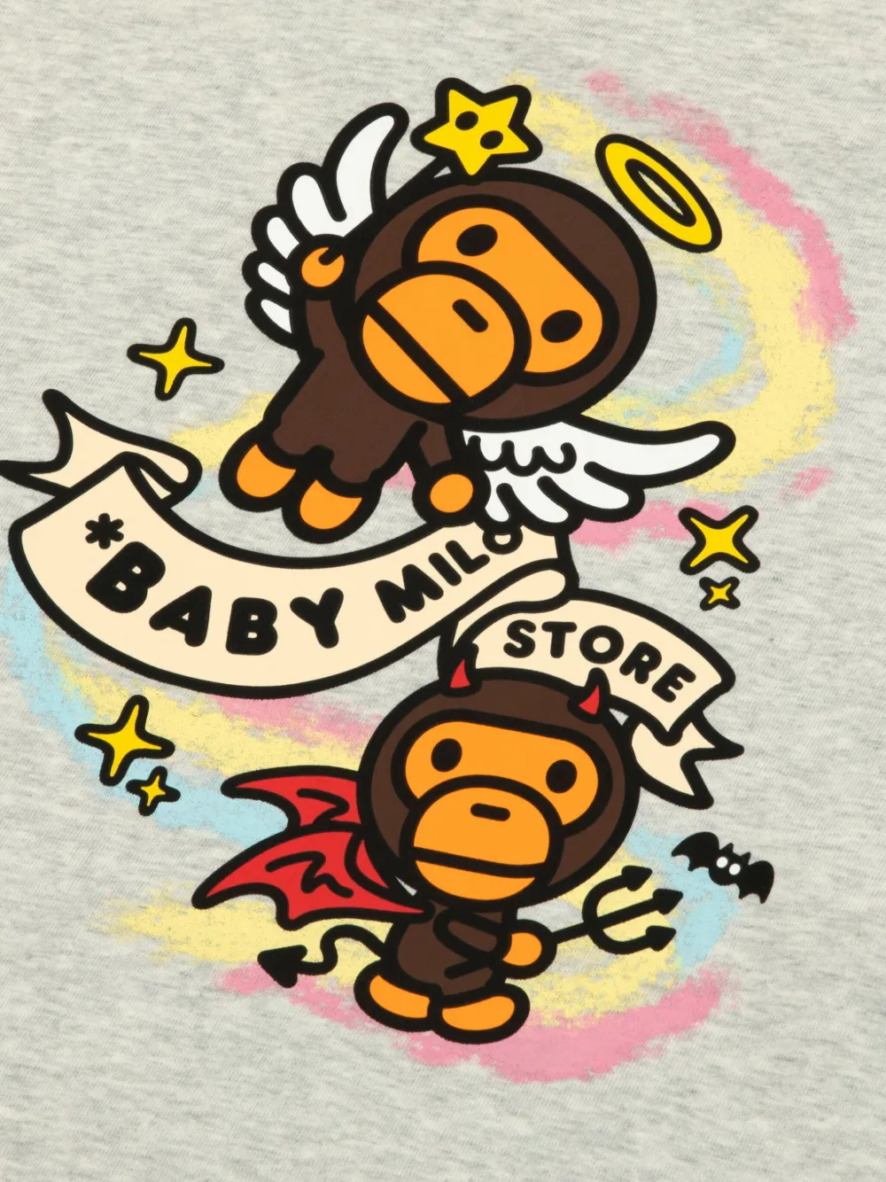 *baby Milo® Store By *a Bathing Ape® Angel Devil Long-sleeved Sweatshirt In Gray
