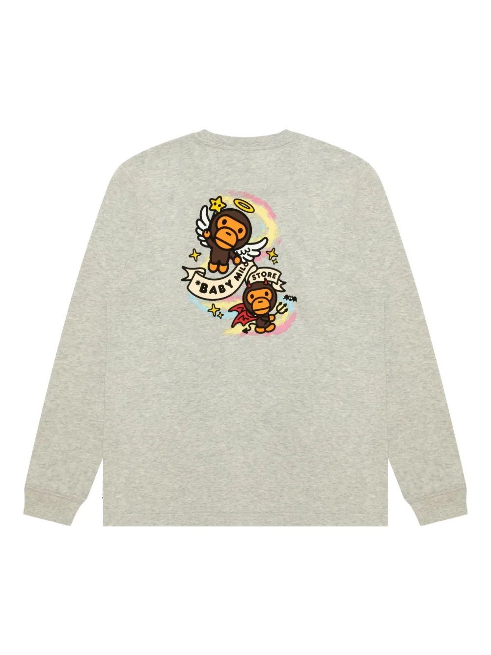*baby Milo® Store By *a Bathing Ape® Angel Devil Long-sleeved Sweatshirt In Gray