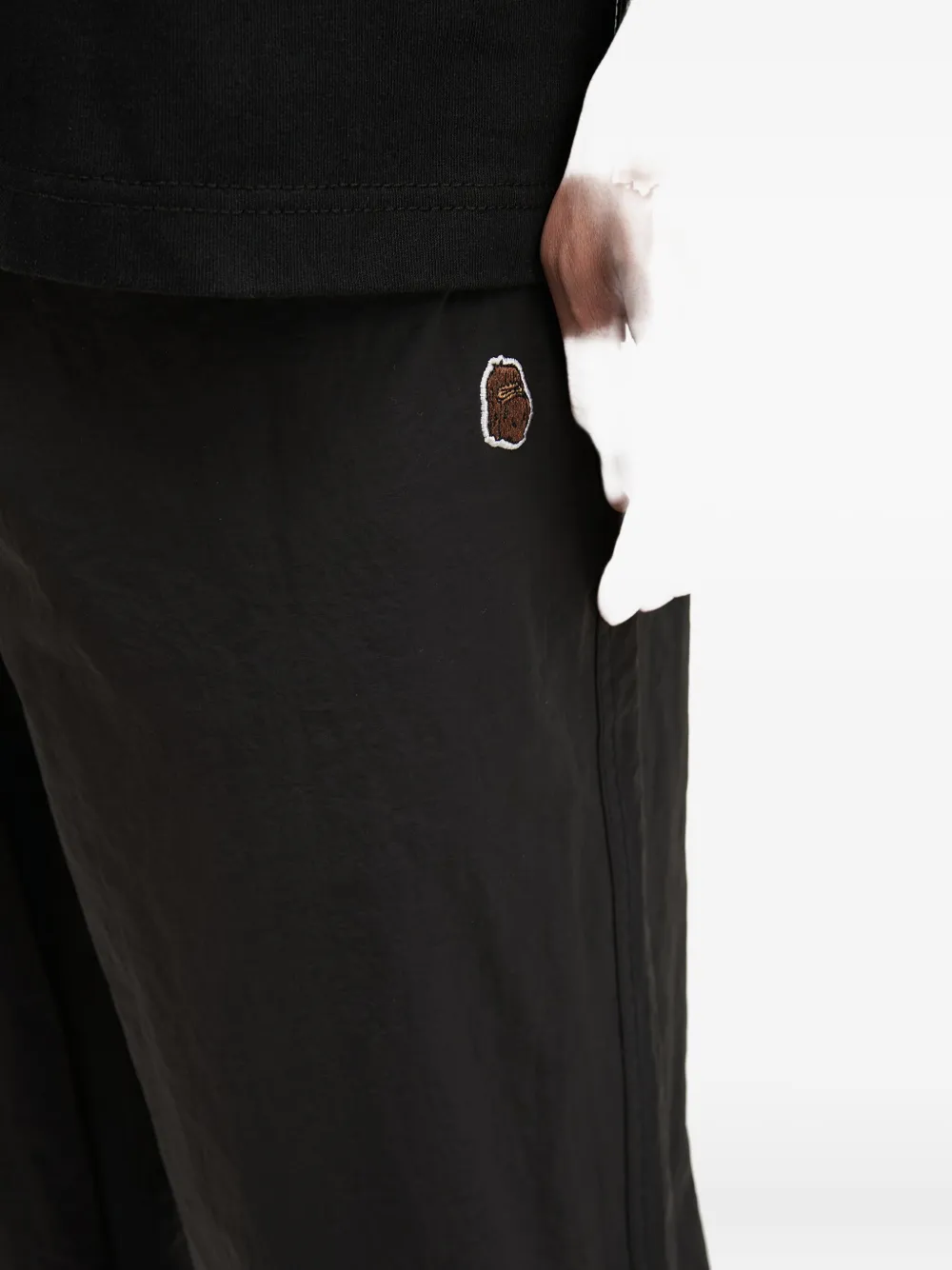 Fingercroxx Drawstring-cuffed Trousers In Black