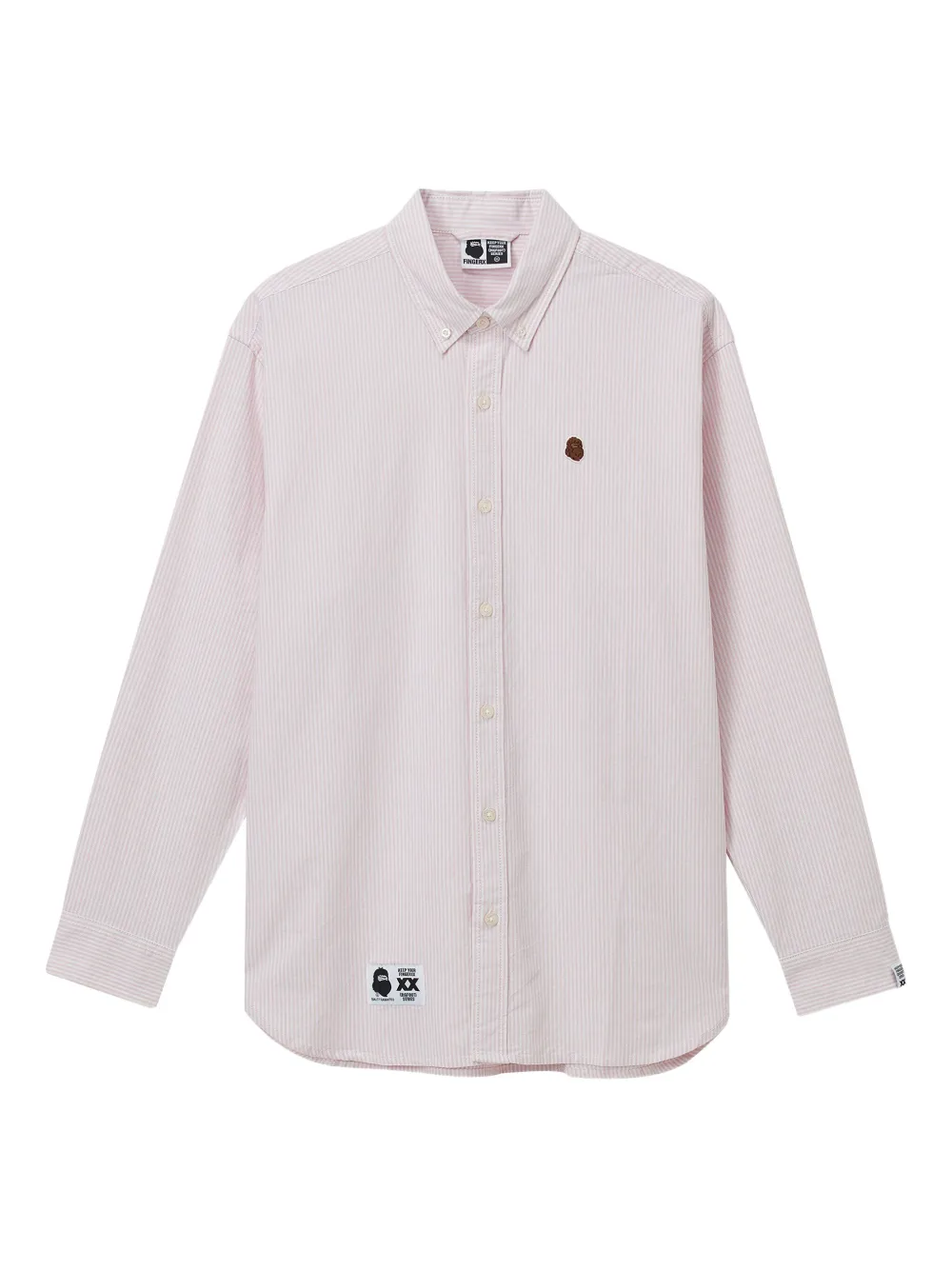 FINGERCROXX striped-embroidered shirt | Pink | Image 1