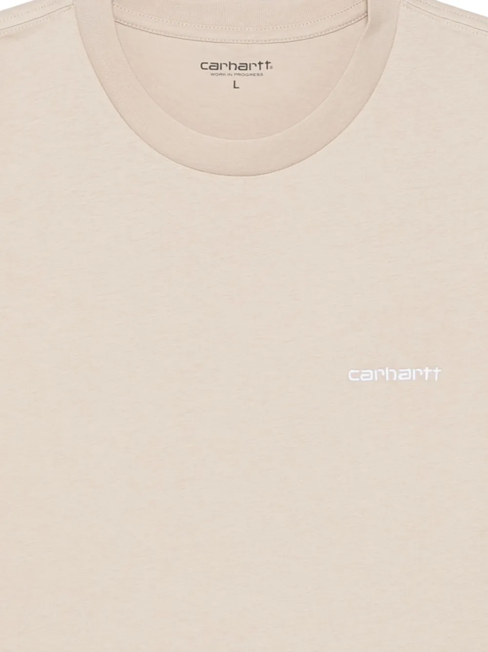 Carhartt Logo-embroidered Cotton T-shirt In Neutral