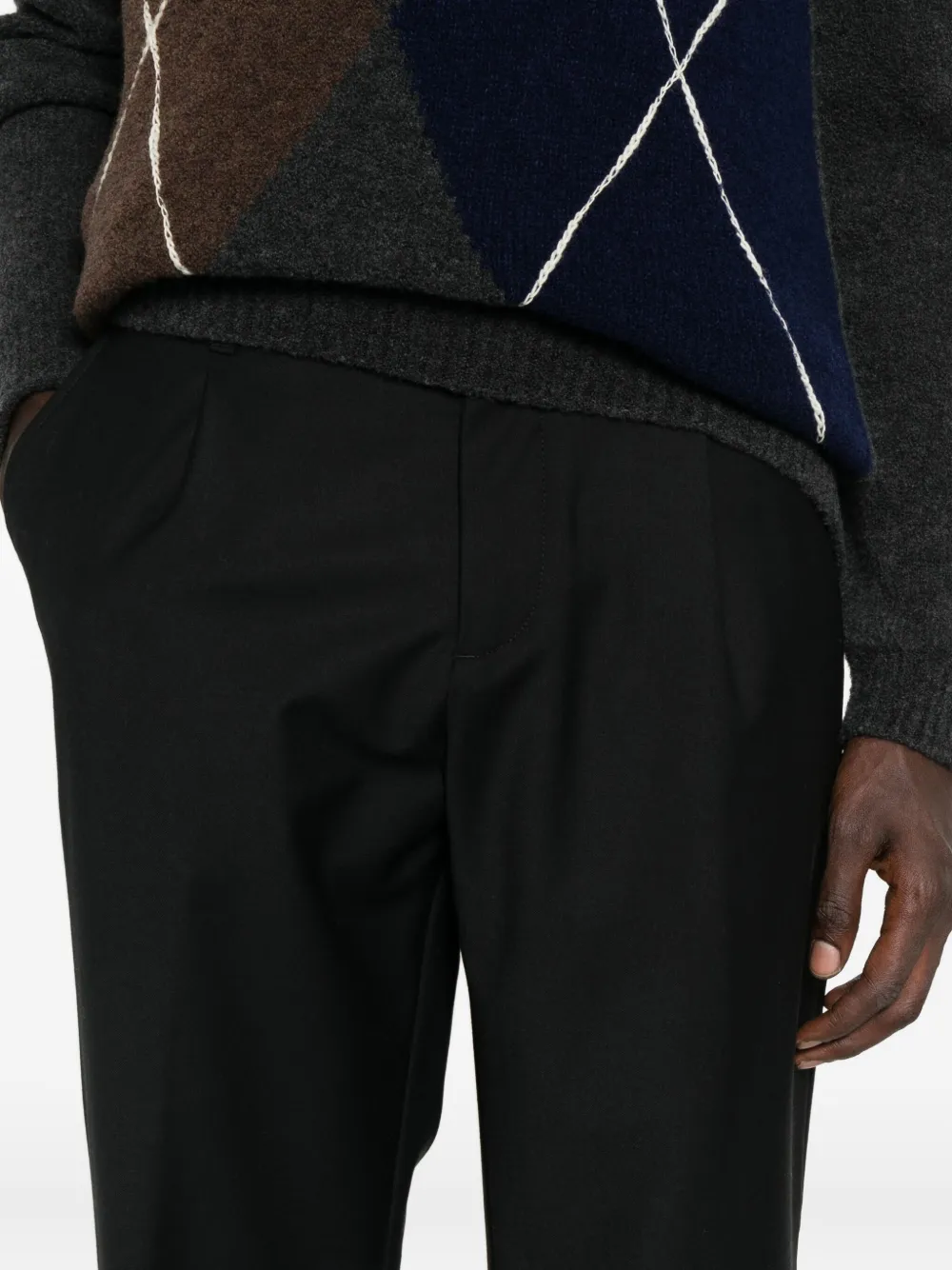 White Sand Broek met geplooide voorkant Zwart