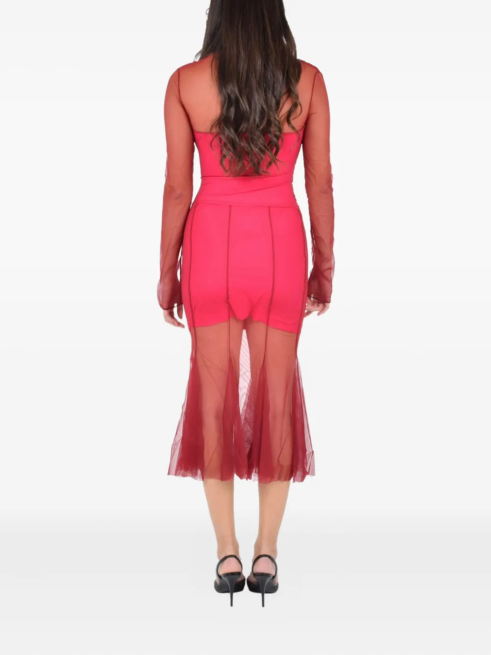 Nensi Dojaka long-sleeve midi dress - Rood