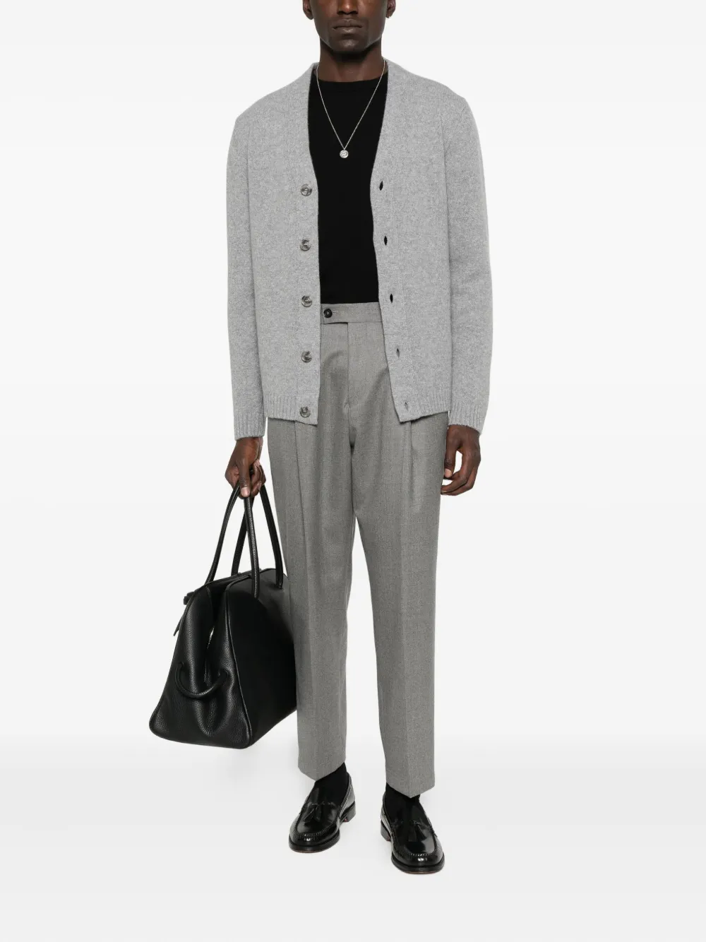 Daniele Fiesoli V-neck Buttoned Cardigan In Gray