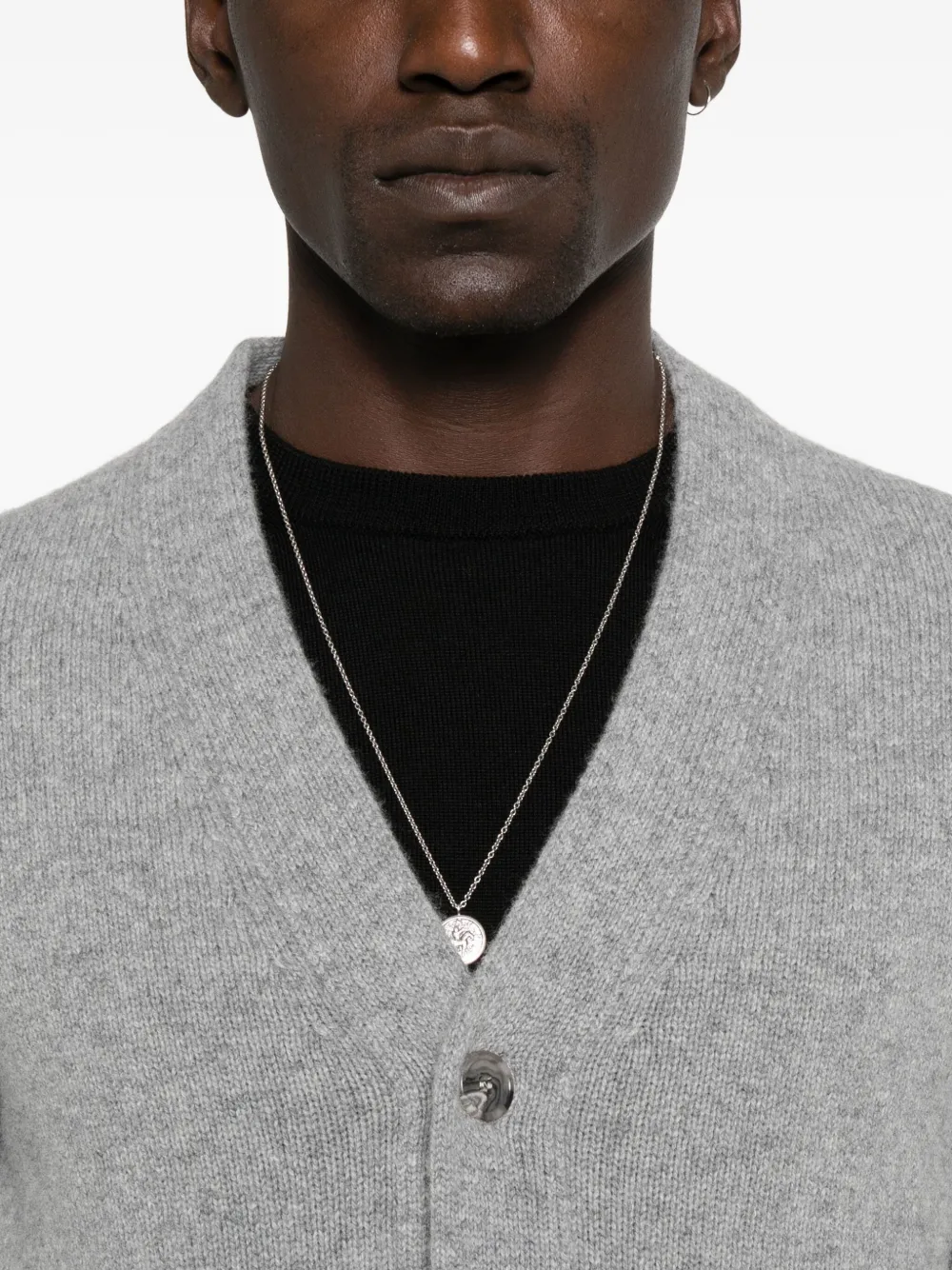 Daniele Fiesoli V-neck Buttoned Cardigan In Gray