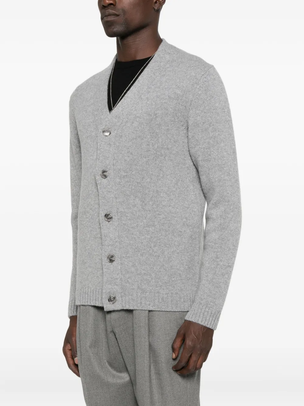 Daniele Fiesoli V-neck Buttoned Cardigan In Gray