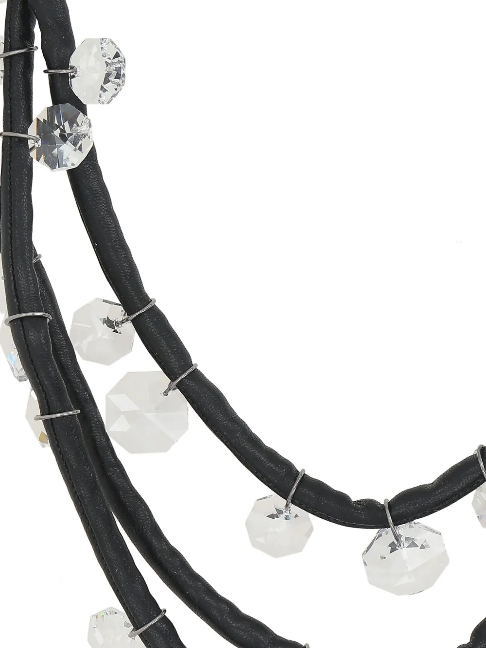Maria Calderara Multiple-cords Embellished Necklace In Black