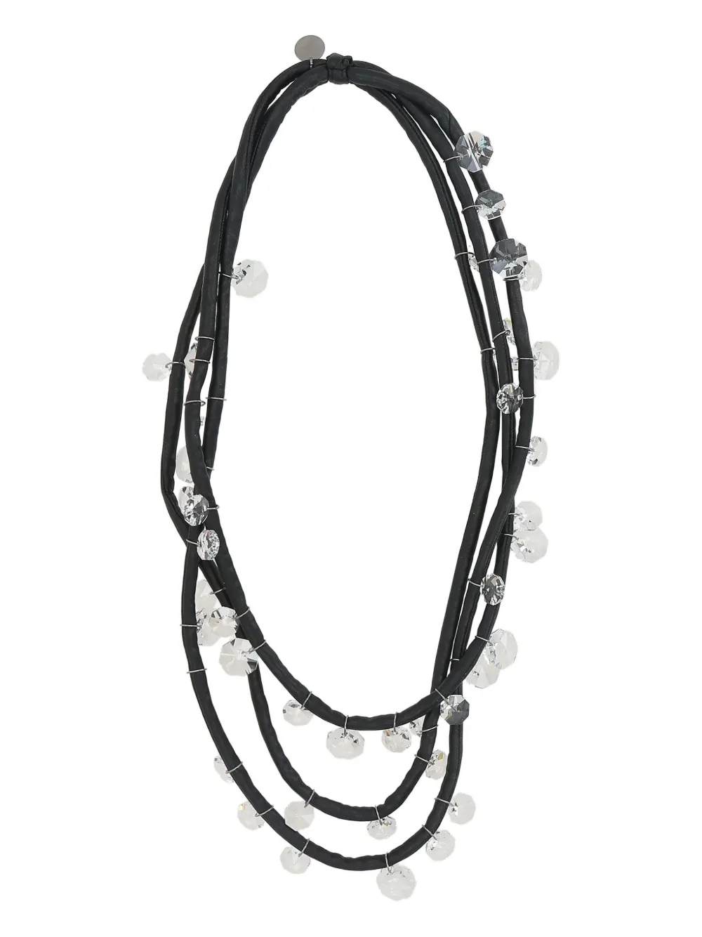 multiple-cords embellished necklace