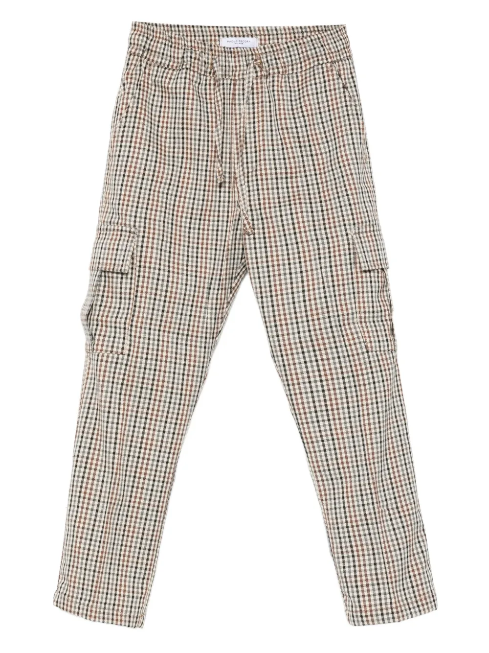 Paolo Pecora Kids' Checked Cargo Trousers In Multi