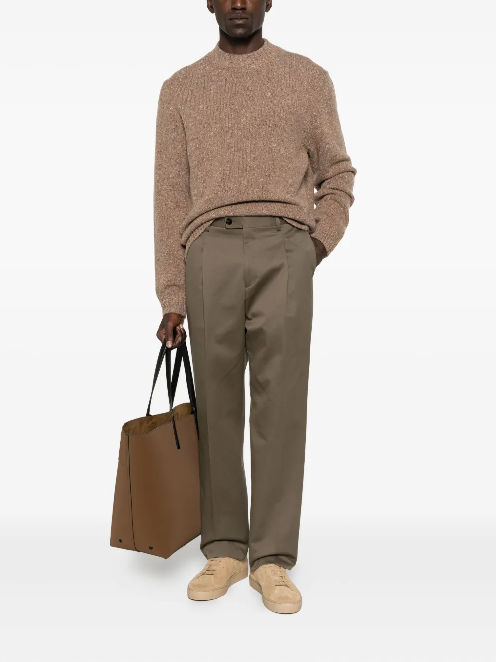 Daniele Fiesoli Long-sleeve Crew-neck Sweater In Brown