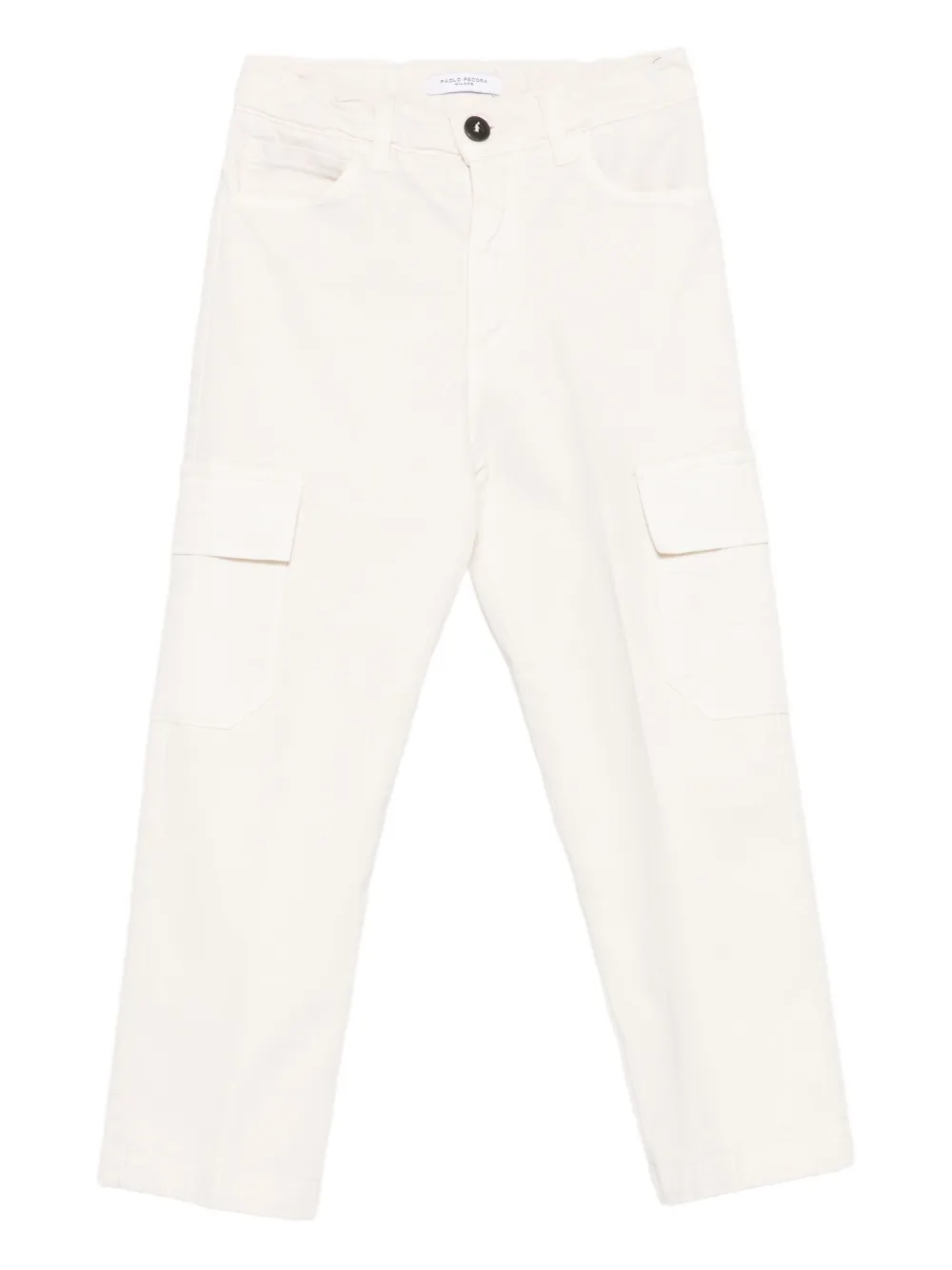 Paolo Pecora Kids' Cargo-pocket Trousers In White