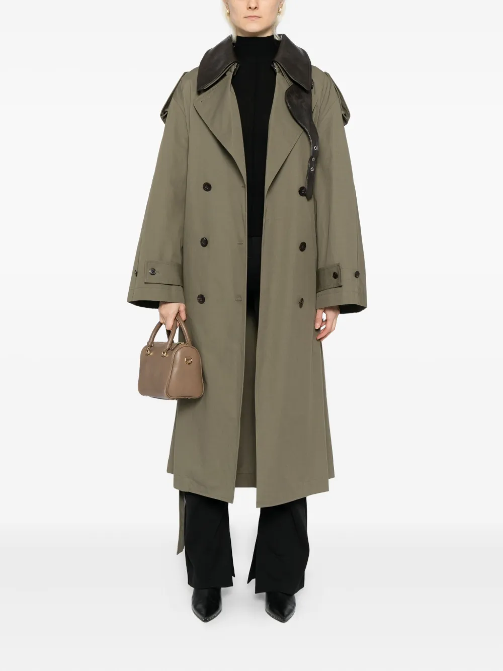 Less Double-breasted Coat In Green