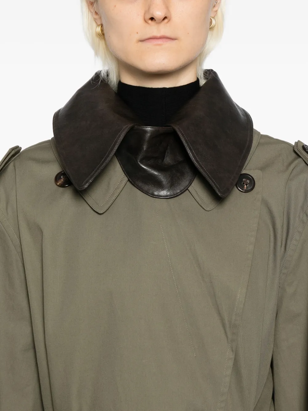 Less Double-breasted Coat In Green