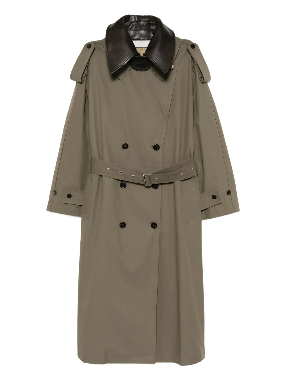 Less Double-breasted Coat In Green