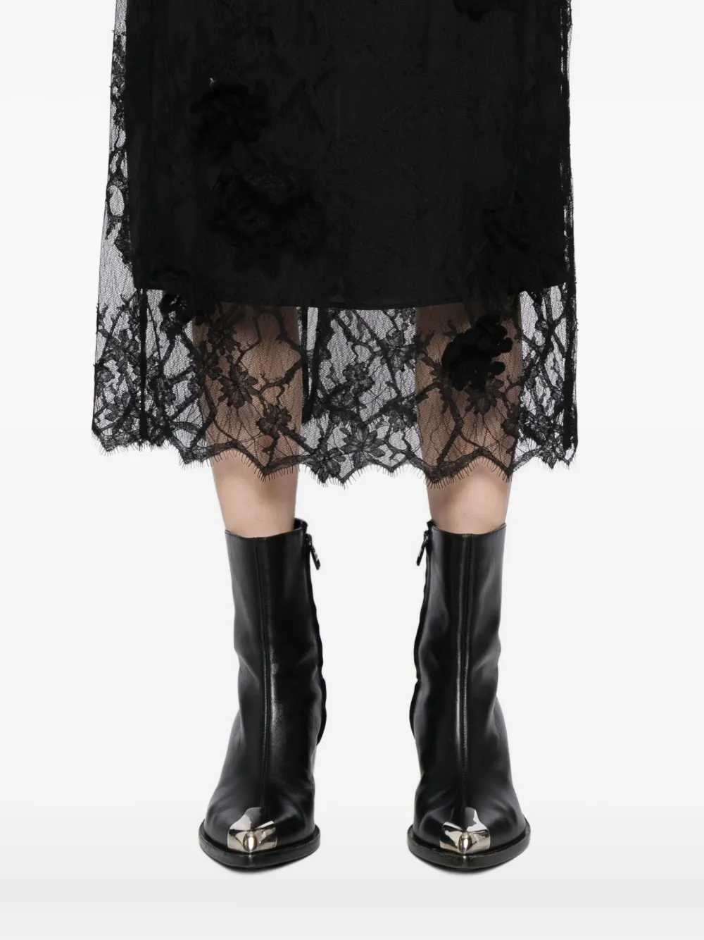 JNBY Midi-rok met kanten taille Zwart