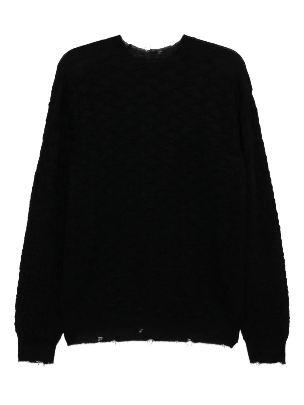 Jnby Brushed Yarn Sweater In Black