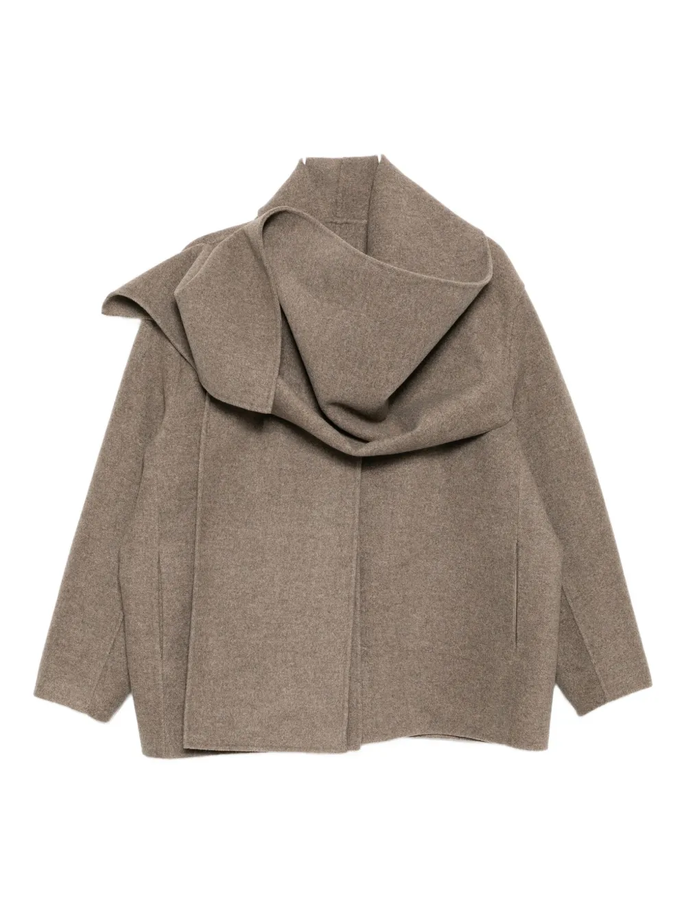 Jnby Double-faced Tweed Coat In Brown