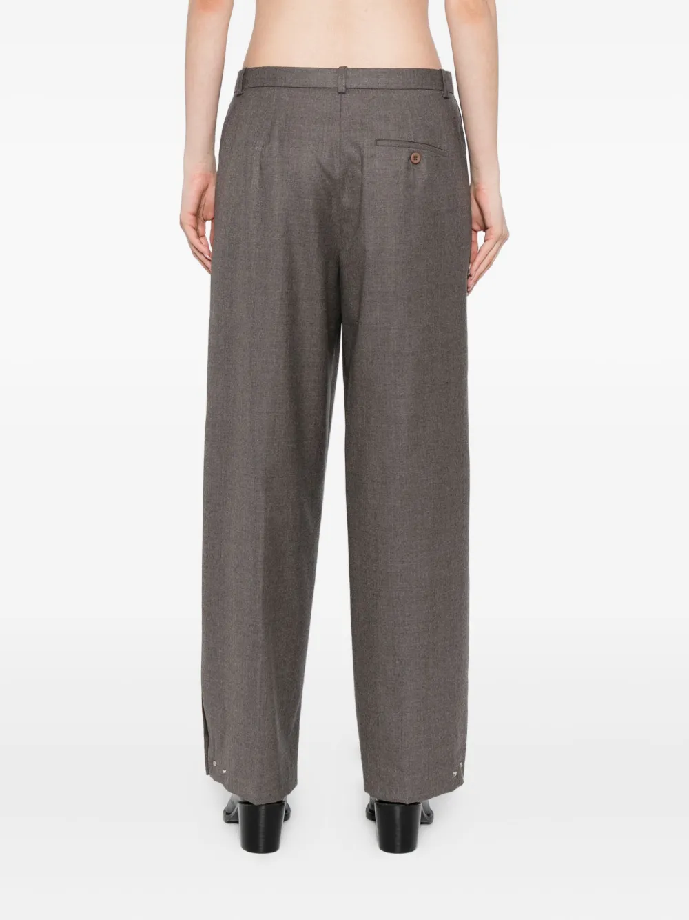 Jnby Wool Jacquard Trousers In Gray