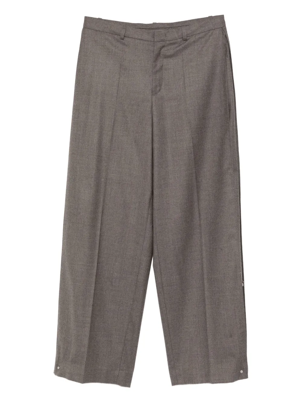 Jnby Wool Jacquard Trousers In Gray