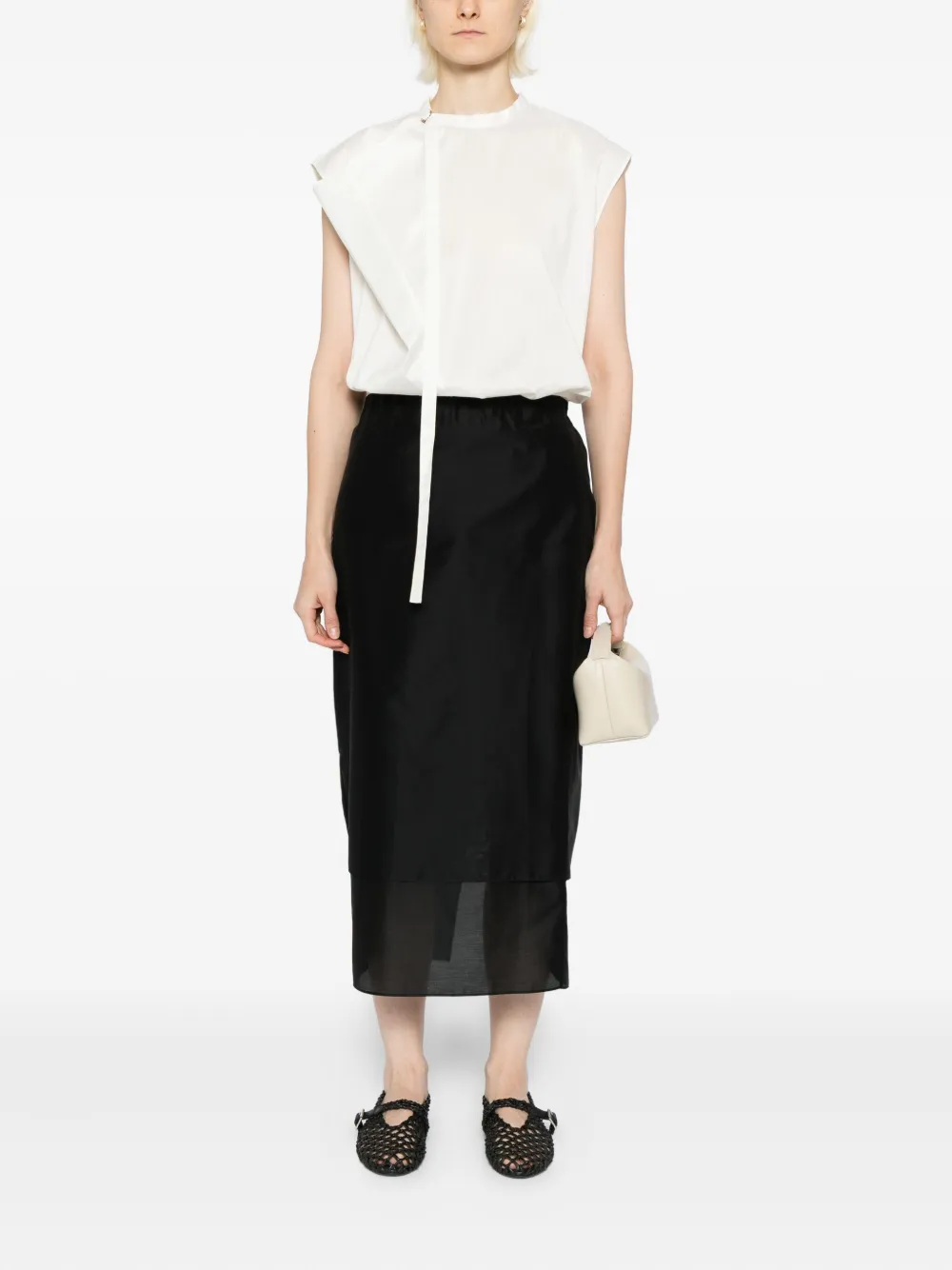 LESS Asymmetrische blouse - Beige