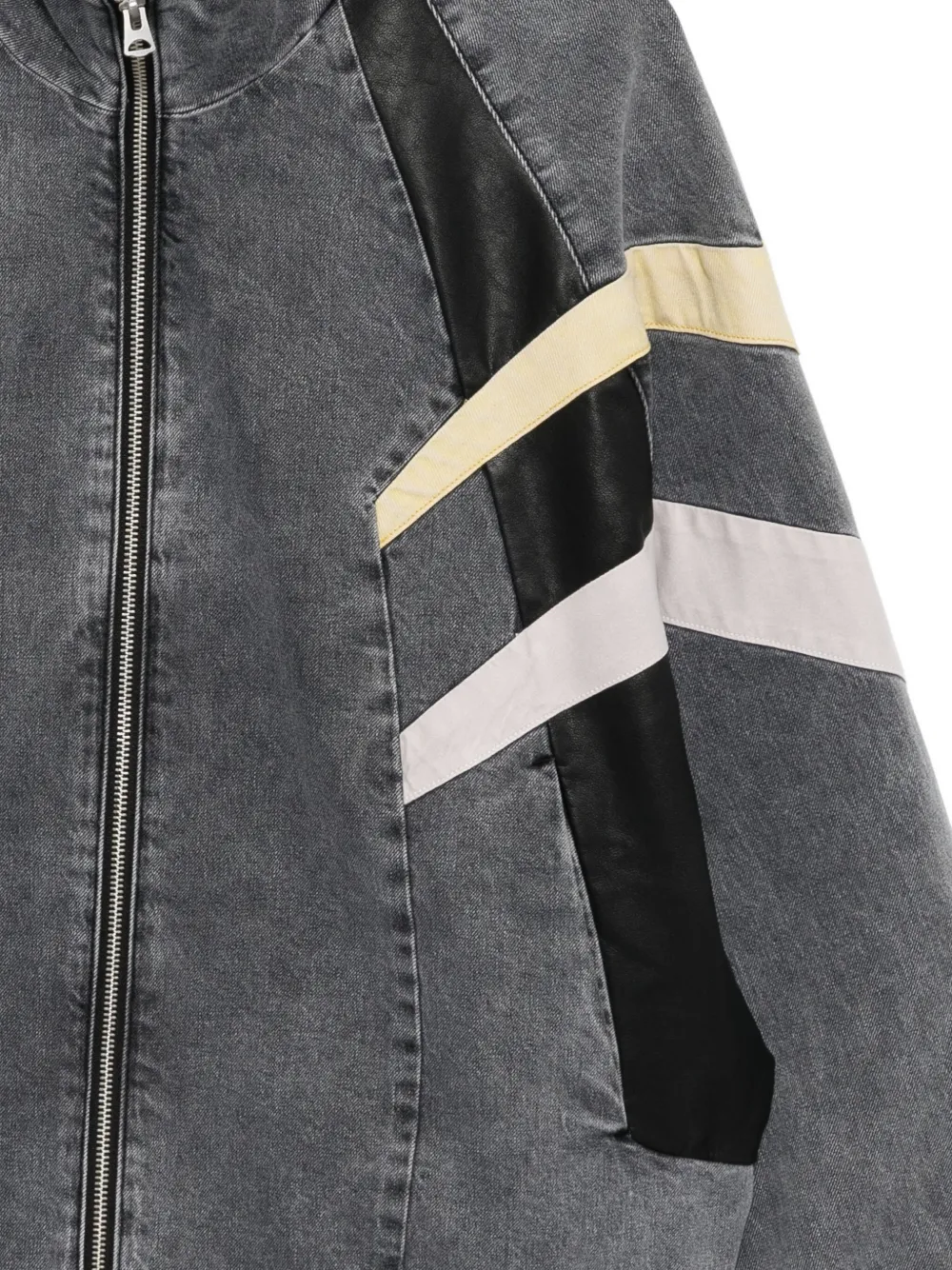 CROQUIS Denim jack met patchwork Grijs