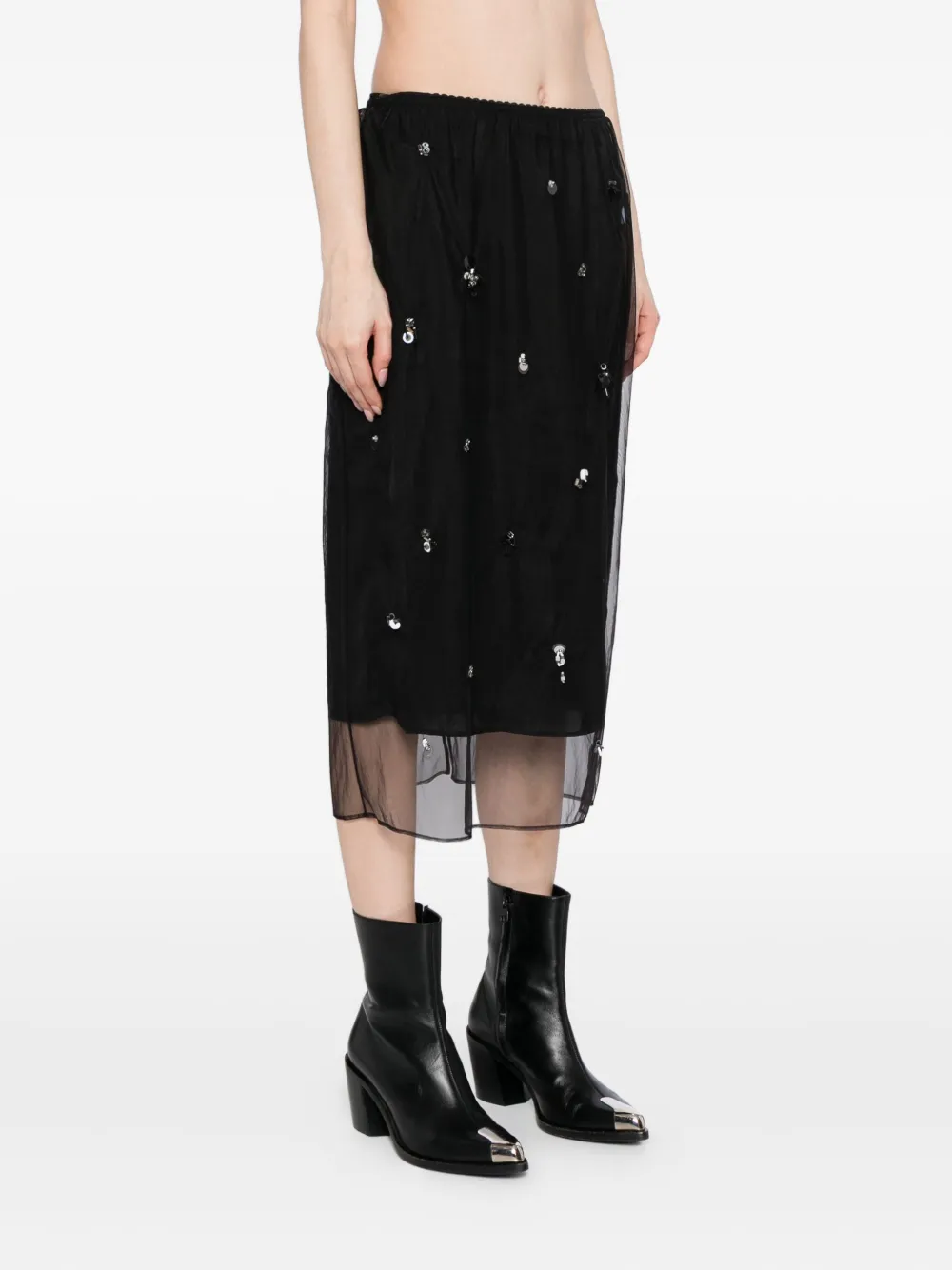 Jnby Three-dimensional Graphic Skirt In Black
