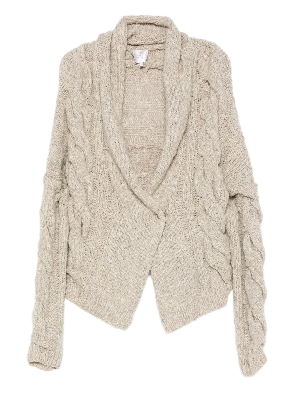 Pre-owned Vivienne Westwood 2000s Cable-knit Cardigan In Neutral
