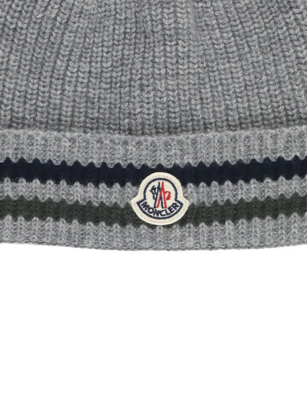 Moncler Enfant Ribgebreide muts Grijs