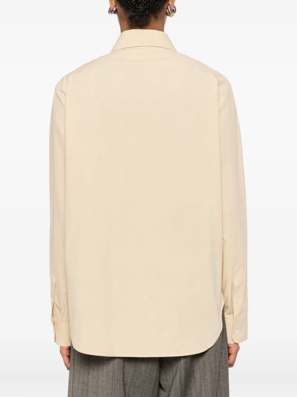 The Row Margan blouse met gewelfde afwerking en lange mouwen Beige