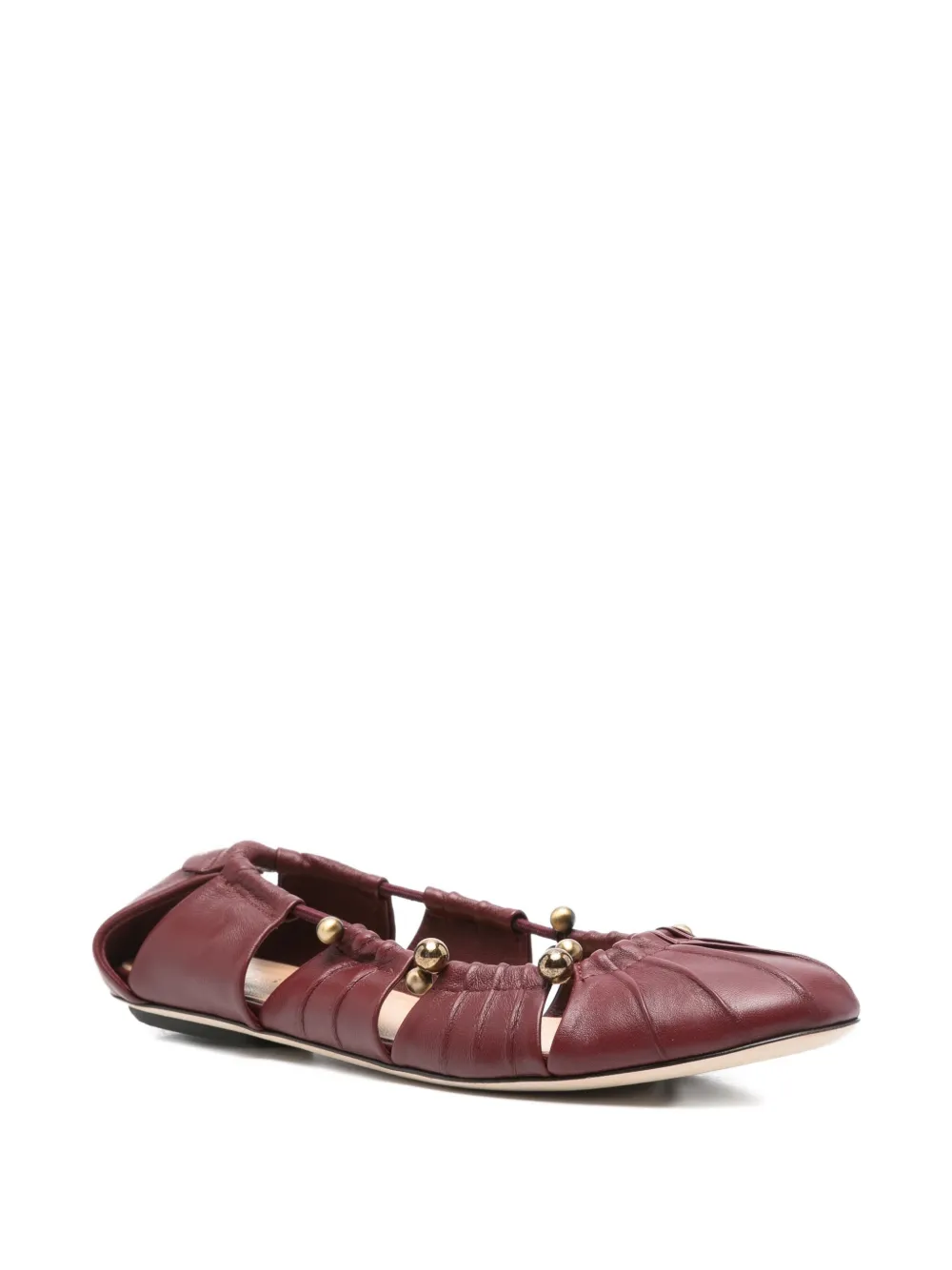 Pre-owned Chloé Luna Naked Ballet Flats In Red