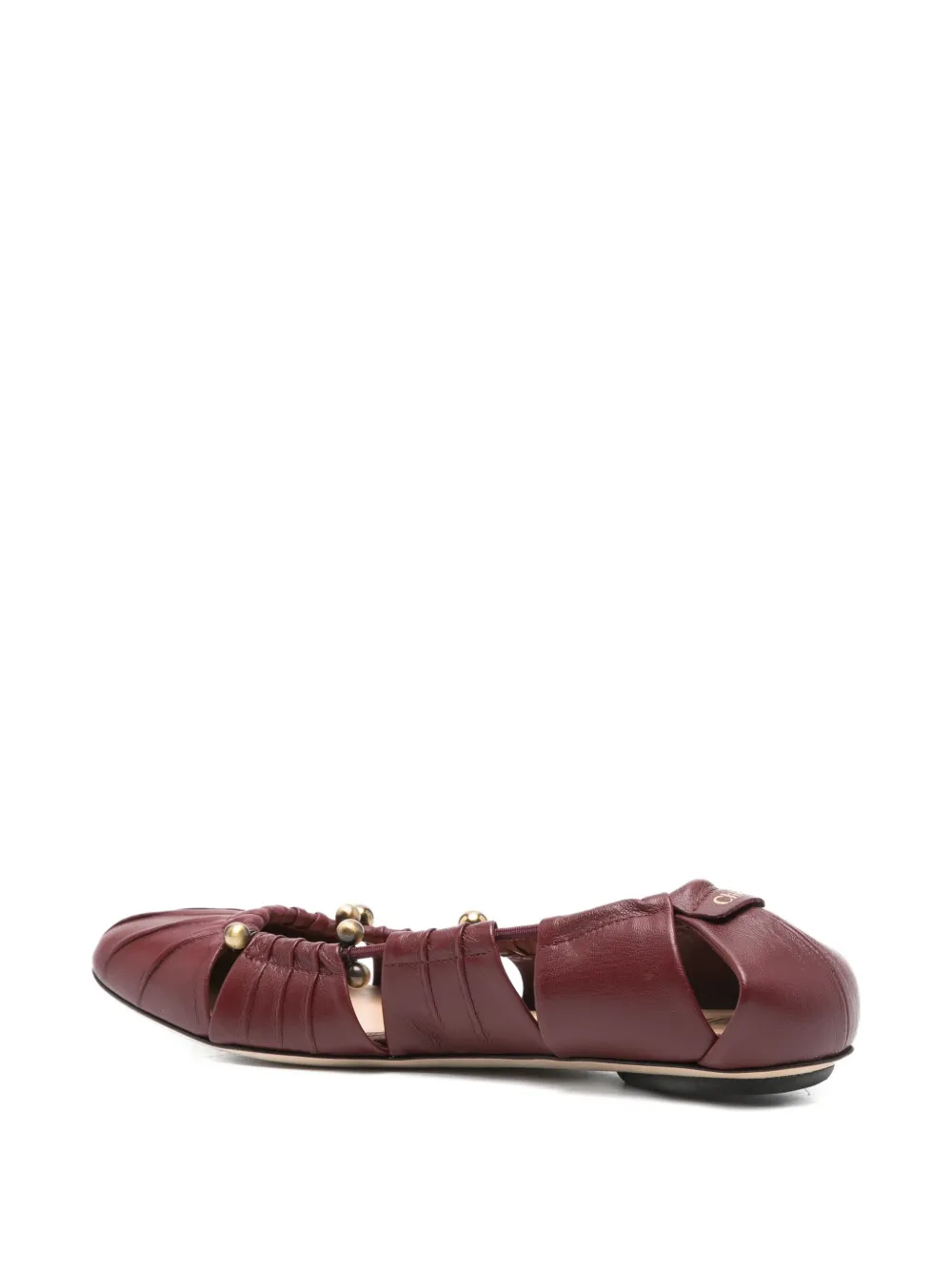 Pre-owned Chloé Luna Naked Ballet Flats In Red
