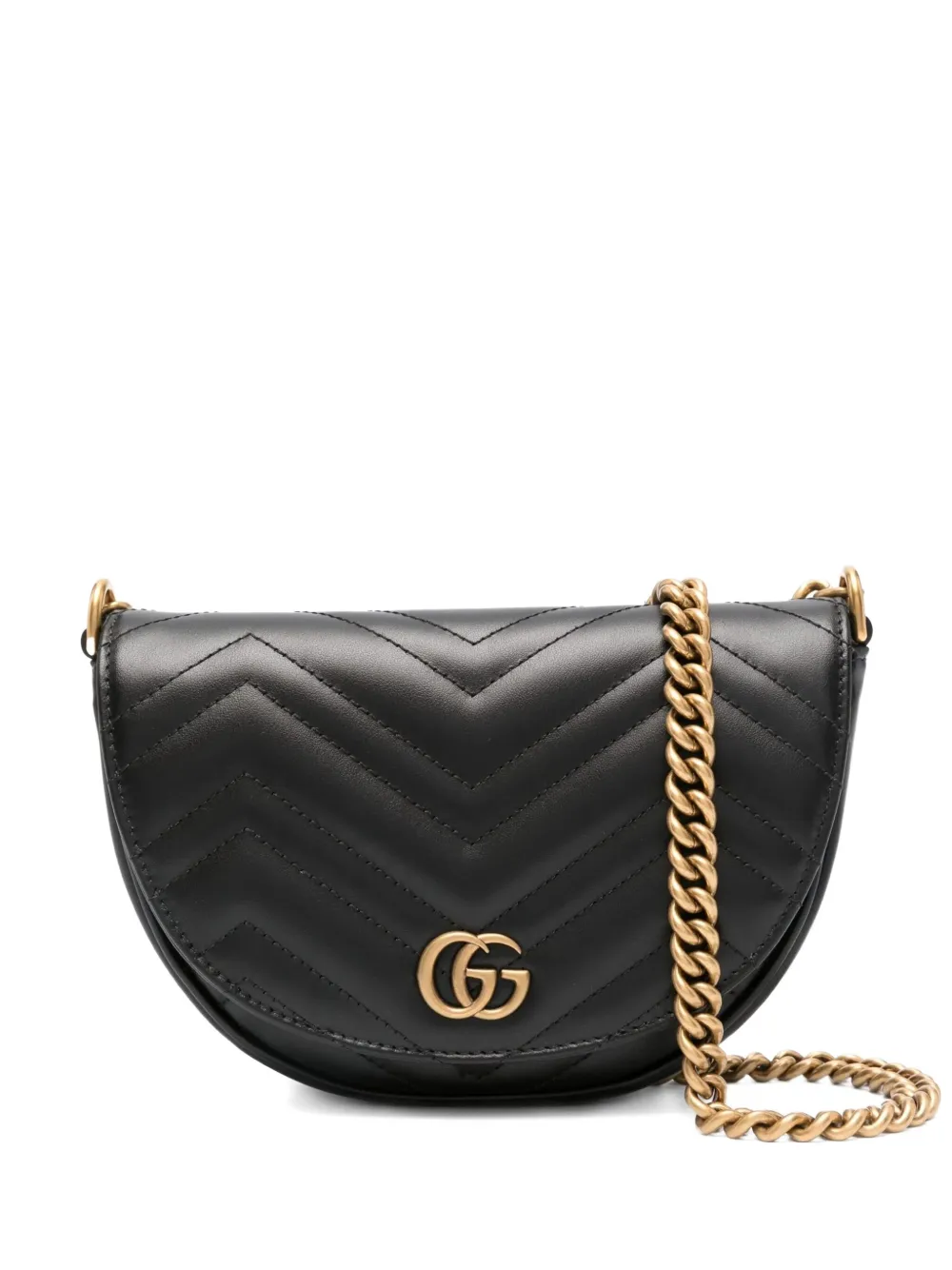 Gucci Pre-Owned Marmont chevron-quilted crossbody bag | Black | Image 1