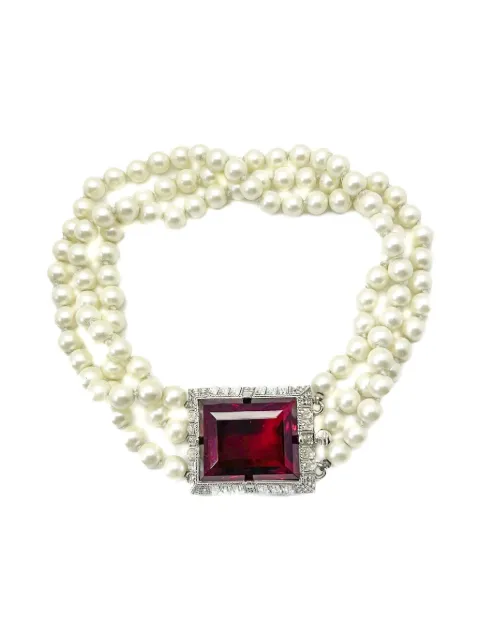 Jennifer Gibson Jewellery collar Torsade con cristales rectangulares 1990