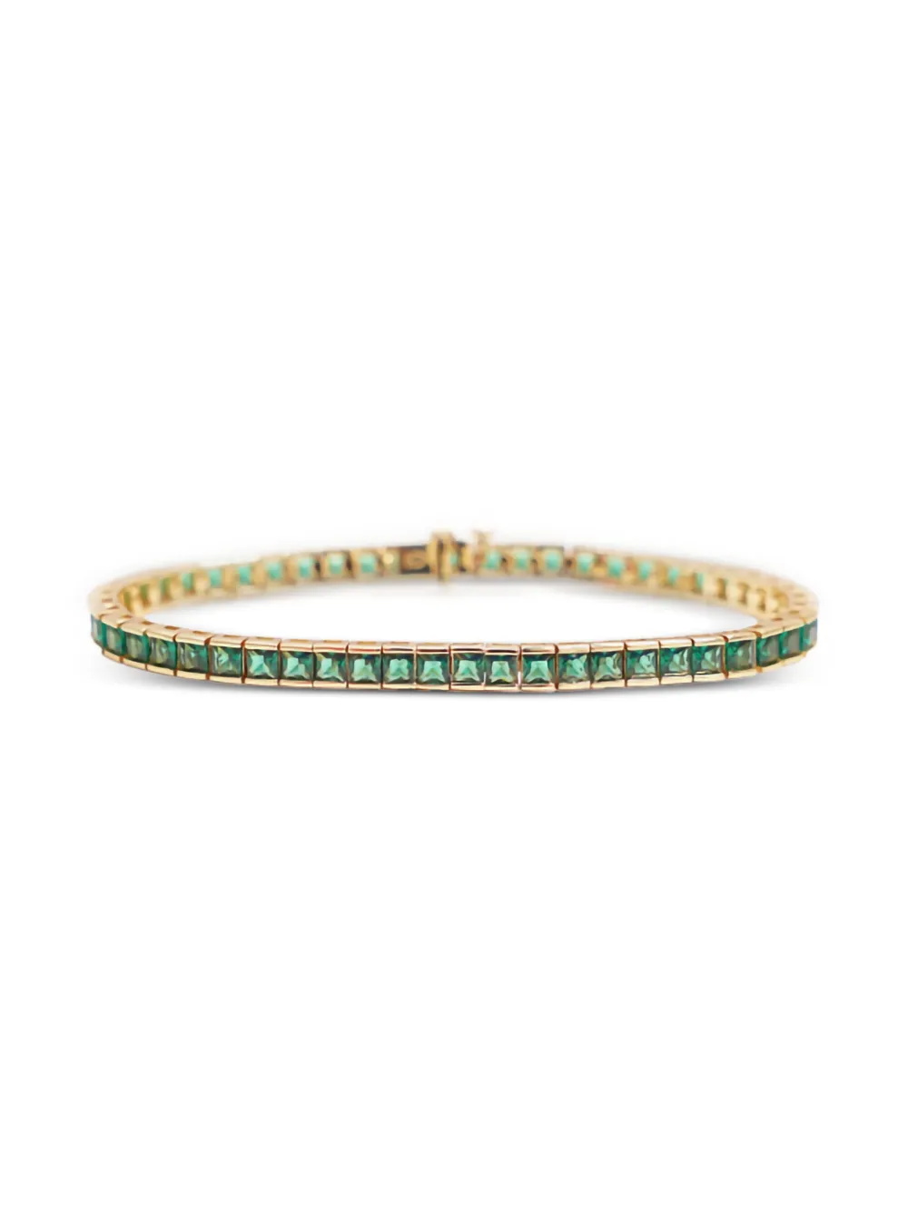 Izabel Display square-cut zirconia tennis bracelet | Green | Image 1