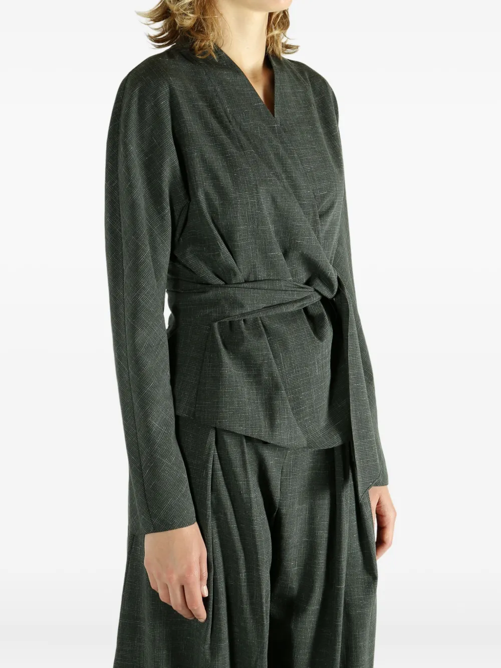 Cortana Tiempo wrap-tie jacket Groen