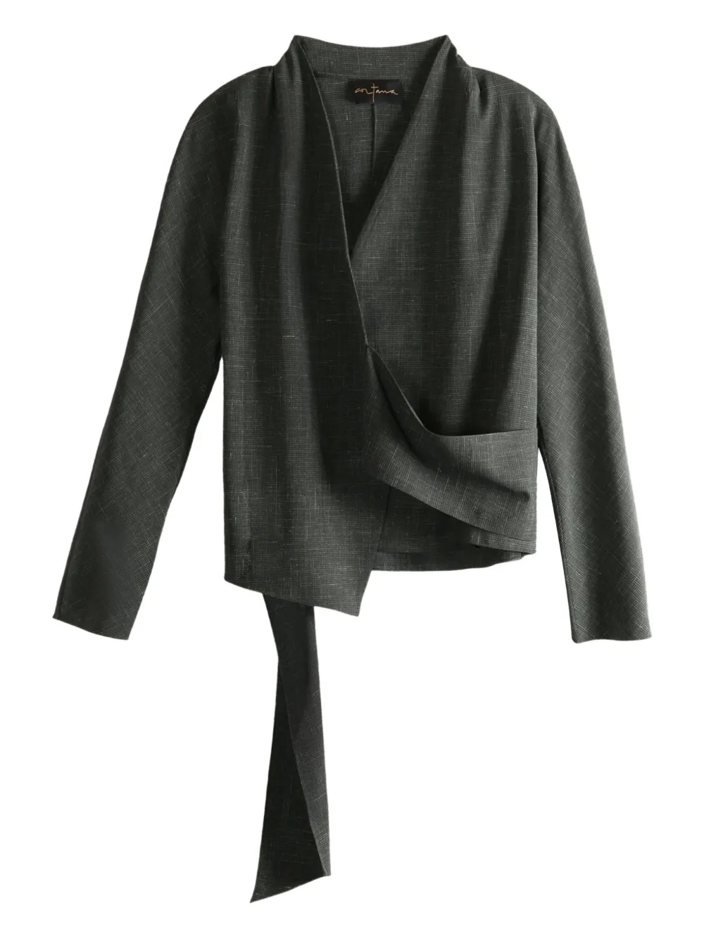 Cortana Tiempo Wrap-tie Jacket In Black