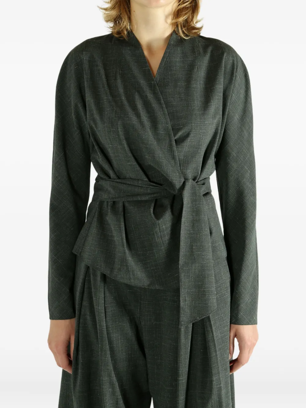 Cortana Tiempo wrap-tie jacket Groen