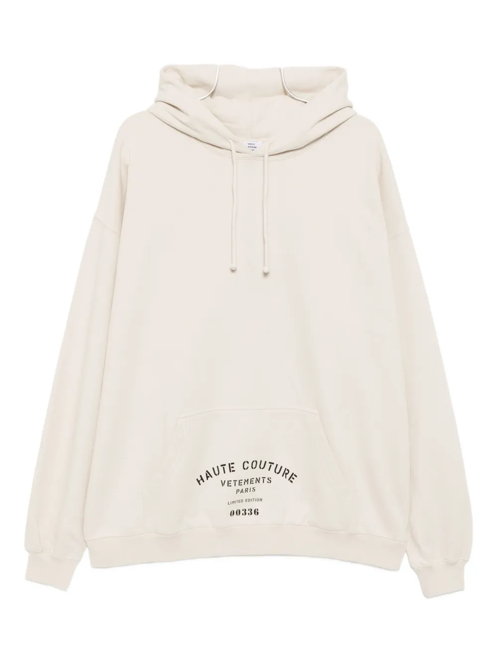 Vetements Logo-print Hoodie In Neutral