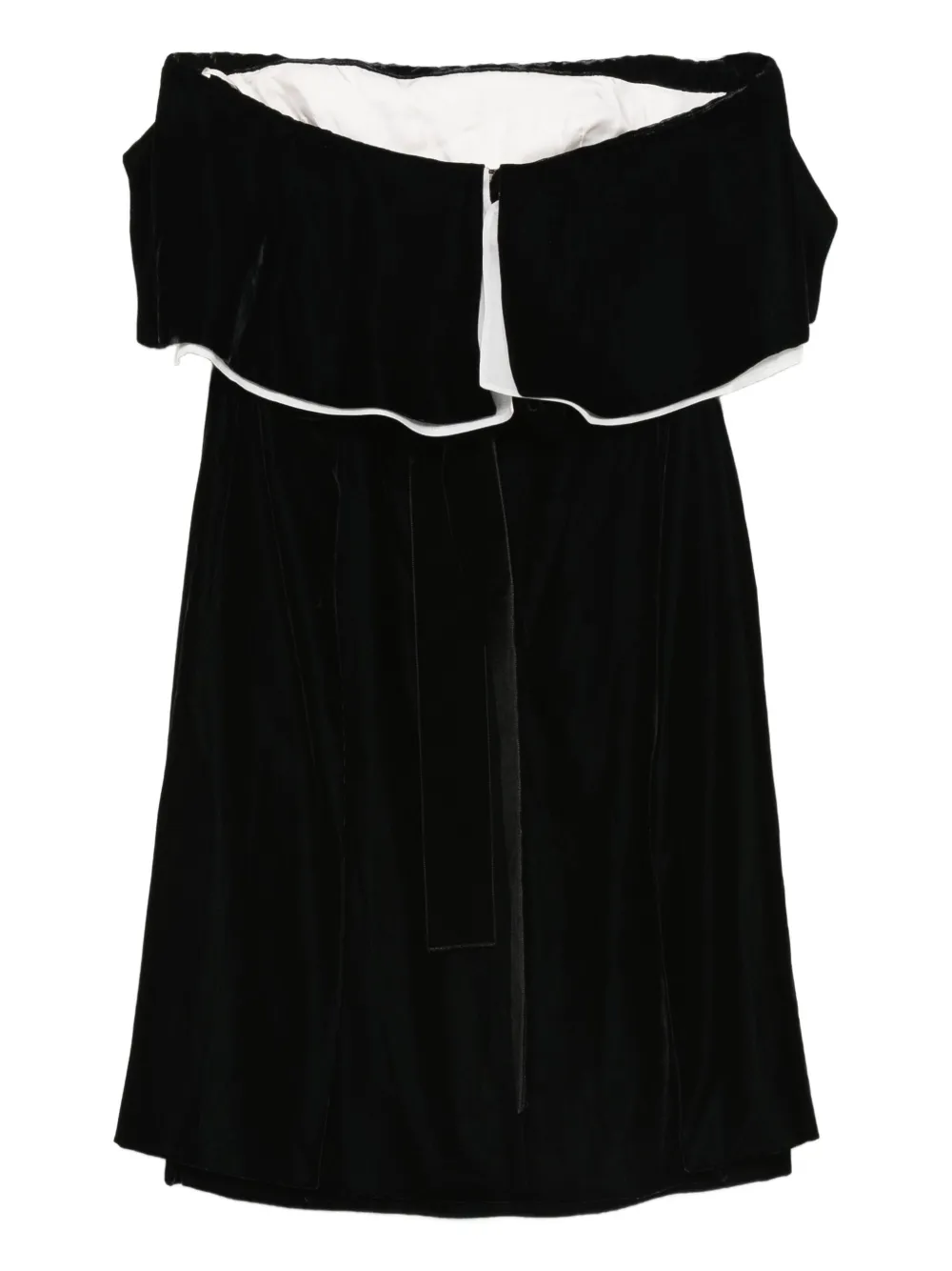 Valentino Garavani Pre-Owned 2000s off-shoulder fluwelen jurk - Zwart