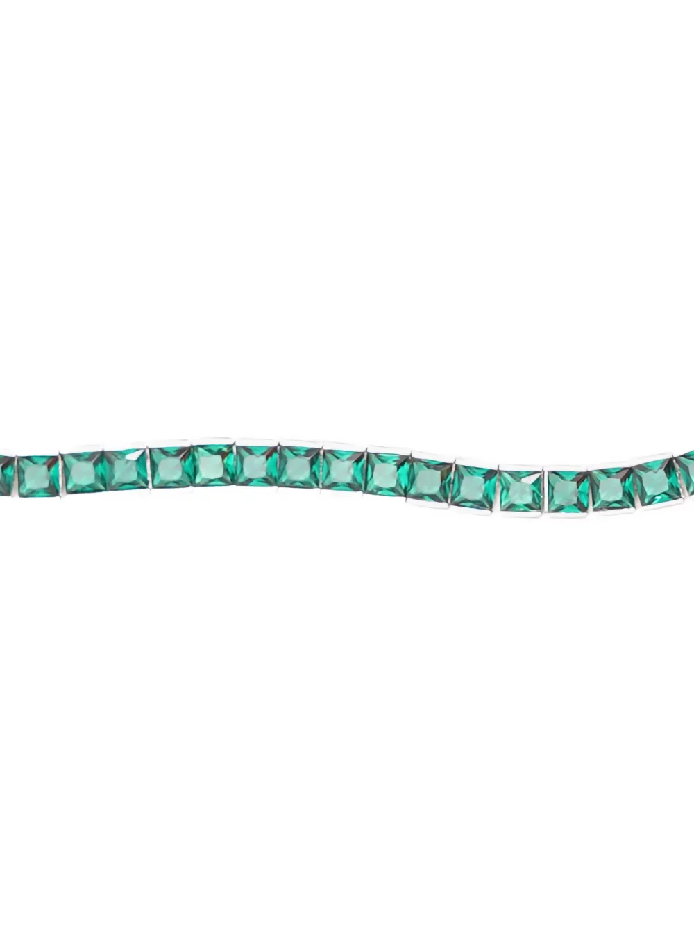 Izabel Display square-emerald tennis necklace - Groen