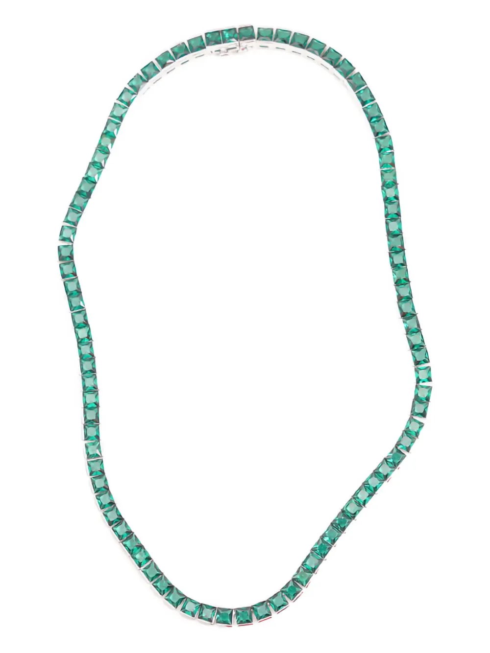 Izabel Display square-emerald tennis necklace | Green | Image 1