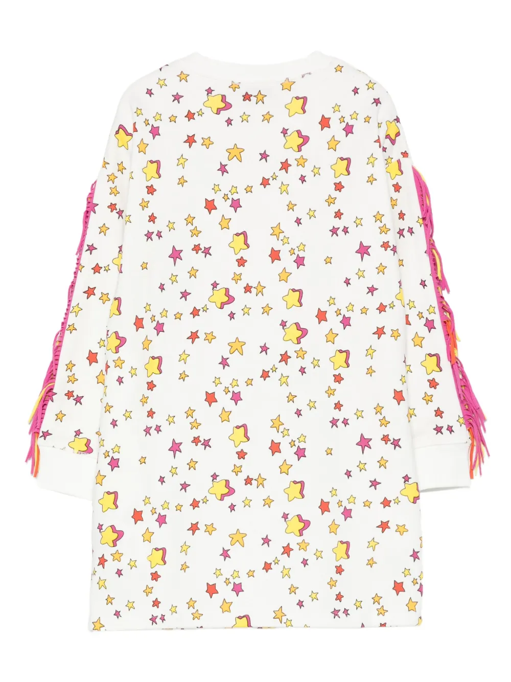 Stella McCartney Kids Jurk met sterrenprint en franje Wit
