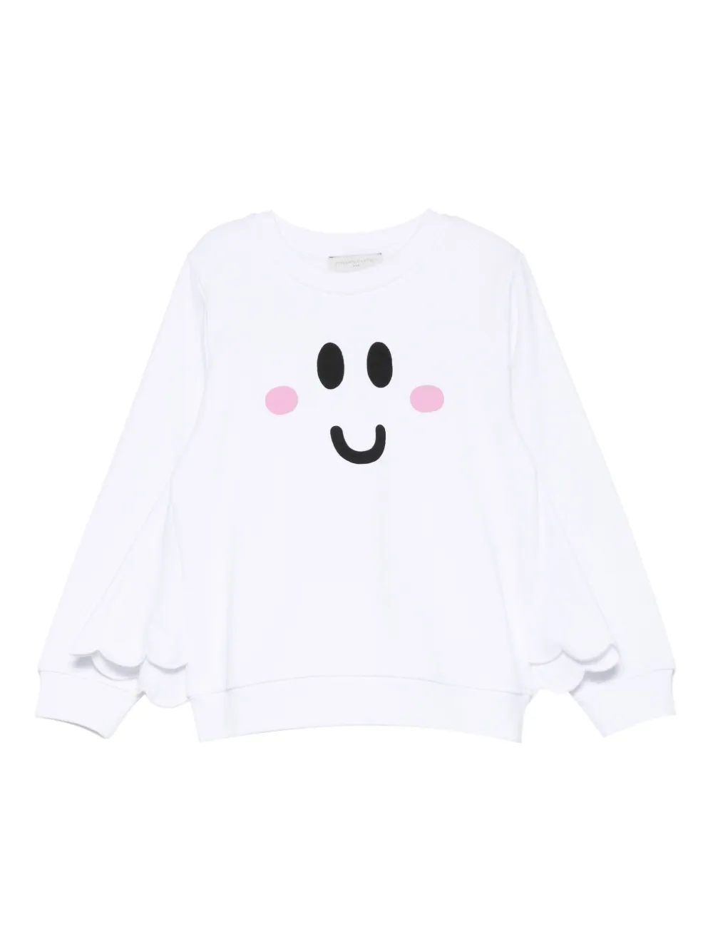 Stella McCartney Kids smiley-face ruffled top Wit