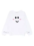 Stella McCartney Kids smiley-face ruffled top - White