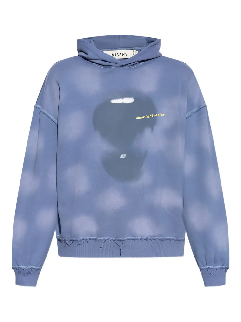 MISBHV cloud-print frayed-hem hoodie | Blue | Image 1