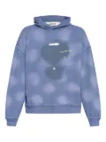 MISBHV cloud-print frayed-hem hoodie - Blue