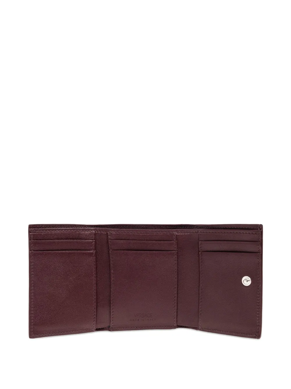 Versace Medusa-head Leather Wallet In Burgundy