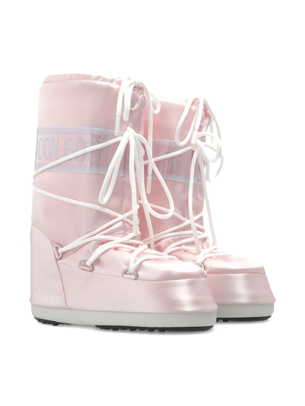 Moon Boot Kids logo-band lace-up boots Pink